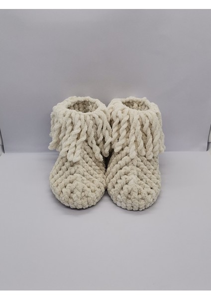 Panduf Ev Botu Kaymaz Taban El Yapımı Kadife İp