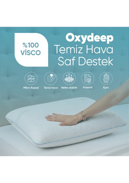 Yorgunluk Önleyici Oxydeep Yastık - Uyku Düzenleyen Ortopedik Ergonomik Tombul [ Visko Yastık ] fırsatları