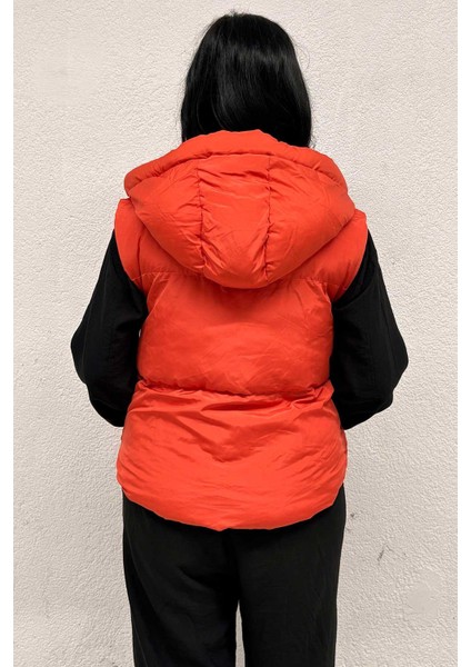 Kapşon Detaylı Şişme Yelek Turuncu indirimleri