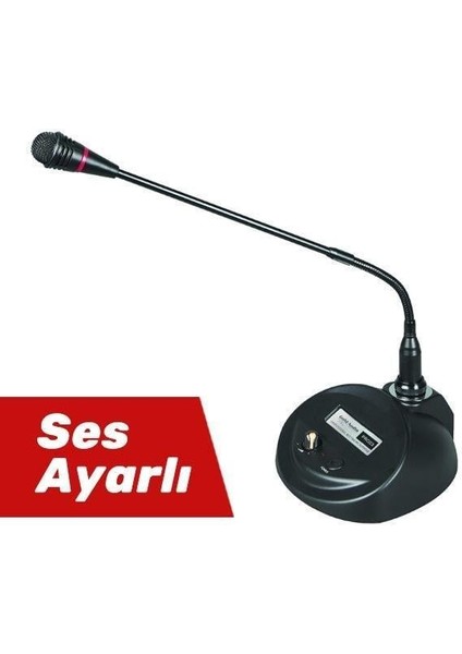 Pro 23 Masa Üstü Ses Ayarlı ve Işıklı Kürsü Mikrofonu