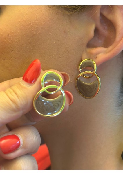 Sedefli Renkli Kadın Küpe 3 cm modelleri