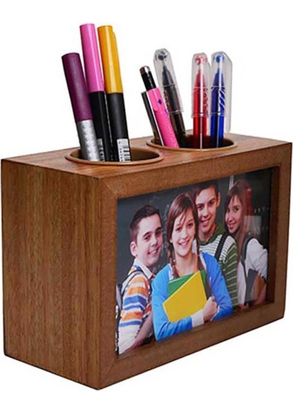 Kalemlikli Çift Taraflı Ahşap Fotoğraf Çerçevesi 15X10 fırsatları