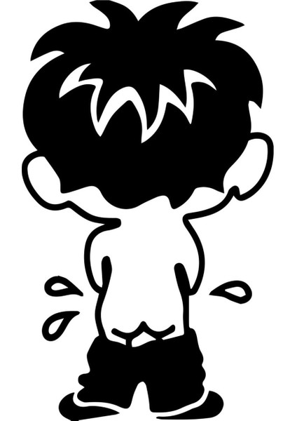 Çiş Yapan Çocuk Depo Kapağı Araba, Motorsiklet, Kask, Laptop, Cam Sticker 12X7 cm