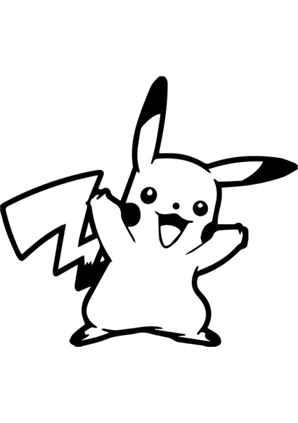 Pikachu Araba, Motorsiklet, Kask, Laptop, Cam Sticker 14X13 cm