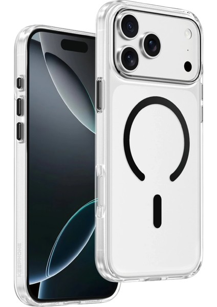 Apple iPhone 17 Pro Max Kılıf Leke Bırakmaz Şeffaf Renkli Magsafe Halkalı Kapak
