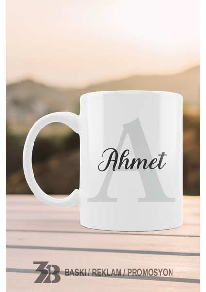 A Harfli Isimli Porselen Kupa Bardak