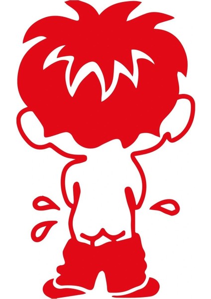 Çiş Yapan Çocuk Depo Kapağı Araba, Motorsiklet, Kask, Laptop, Cam Sticker 12X7 cm