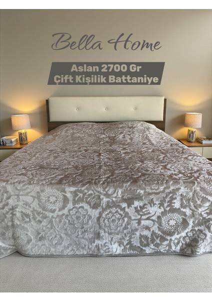 Aslan 2700 gr Çift Kişilik Embos Battaniye - 220X240 cm - Pvc Çanta