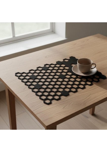 2 Adet Keçe Amerikan Servis Dikdörtgen Supla 33X44 Cm-Bal Peteği Desenli Supla fırsatları