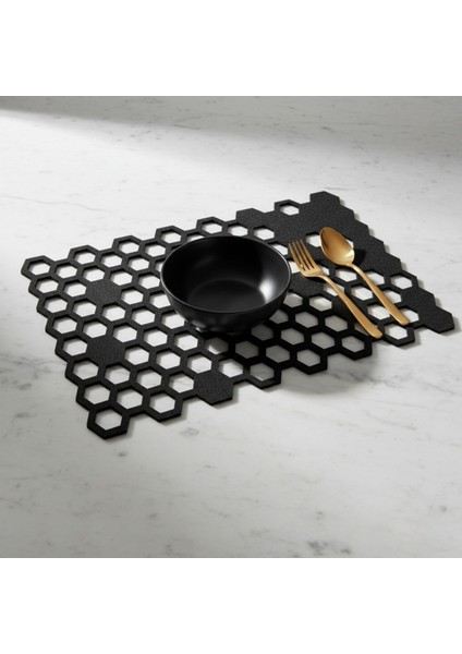 2 Adet Keçe Amerikan Servis Dikdörtgen Supla 33X44 Cm-Bal Peteği Desenli Supla indirimleri