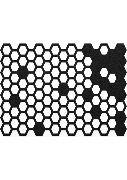 2 Adet Keçe Amerikan Servis Dikdörtgen Supla 33X44 Cm-Bal Peteği Desenli Supla