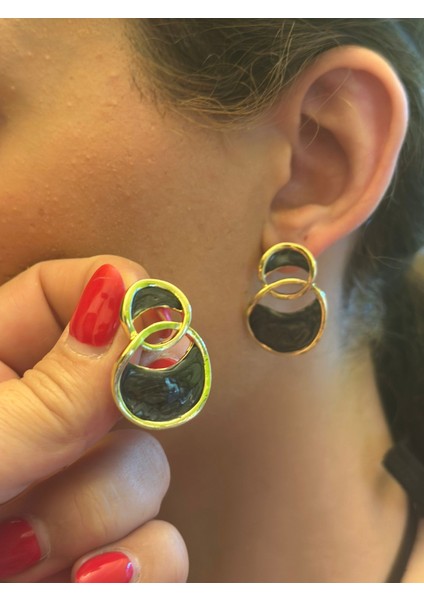 Sedefli Renkli Kadın Küpe 3 cm