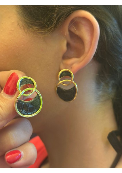 Sedefli Renkli Kadın Küpe 3 cm modelleri