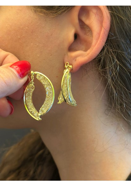 Çelik Kristal Kadın Küpe 3 cm