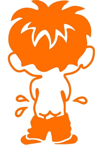 Çiş Yapan Çocuk Depo Kapağı Araba, Motorsiklet, Kask, Laptop, Cam Sticker 12X7 cm