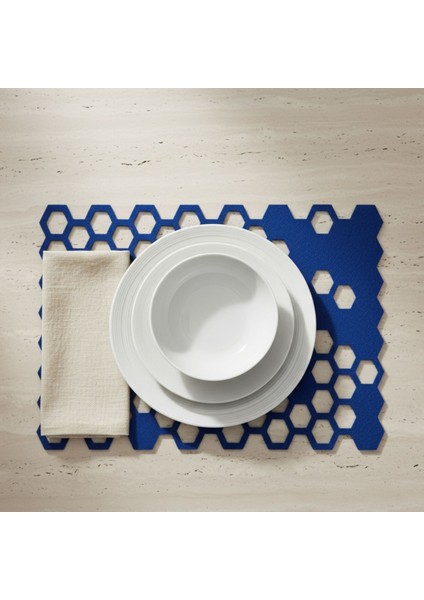 2 Adet Keçe Amerikan Servis Dikdörtgen Supla 33X44 Cm-Bal Peteği Desenli Supla fiyatları