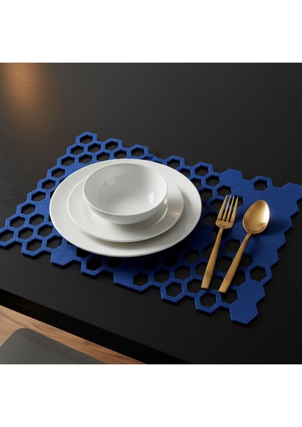 2 Adet Keçe Amerikan Servis Dikdörtgen Supla 33X44 Cm-Bal Peteği Desenli Supla indirimleri