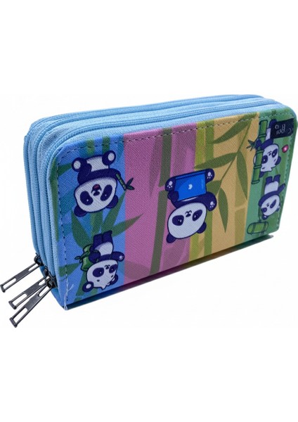 Üç Gözlü Lastikli Kalemlik Panda Renkli fırsatları