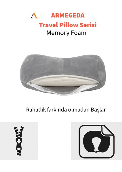 Gri Memory Foam Boyun Destekli Seyahat Yastığı – U Şekilli fiyatları