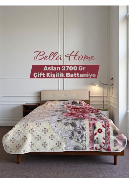 Aslan 2700 gr Çift Kişilik Embos Battaniye - 220X240 cm - Pvc Çanta