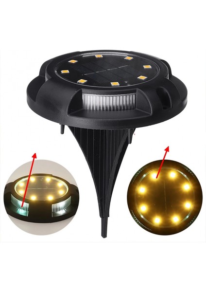4 Lü Solar Panelli Kazıklı Zemin Solar Ledi 8+4 LED Gün Işığı