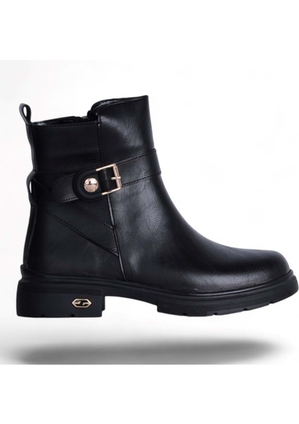 M-457 Siyah Cilt Kışlık Kadın Bot Ayakkabı