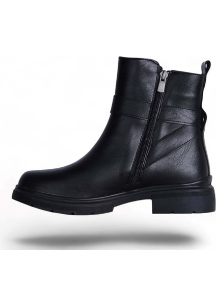 M-457 Siyah Cilt Kışlık Kadın Bot Ayakkabı modelleri