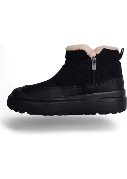 Twincers 2028 Siyah Kadın Kışlık Düz Bot Ayakkabı modelleri