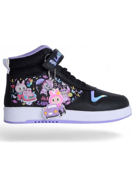 Prokids 4444 Siyah-Lila Kız Çocuk Bot Ayakkabı