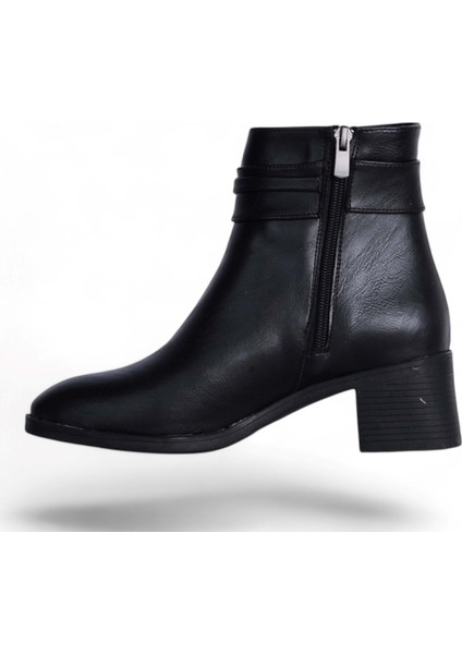 M-460 Siyah Cilt Kışlık Kadın Bot Ayakkabı modelleri
