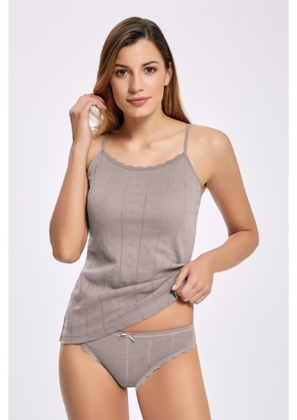 Bradıen %100 Pamuk Renkli Kalp Desenli (Jakarlı) Ip Askı Dantelli Külot Takım indirimleri