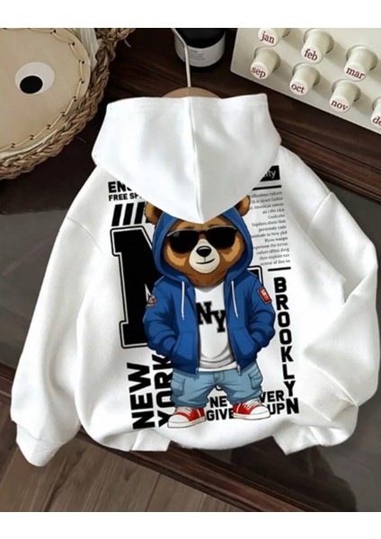 Özel Tasarım Kapüşonlu Brooklyn Ny Baskılı %100 Pamuk Hip Hop Erkek Çocuk Sweatshırt