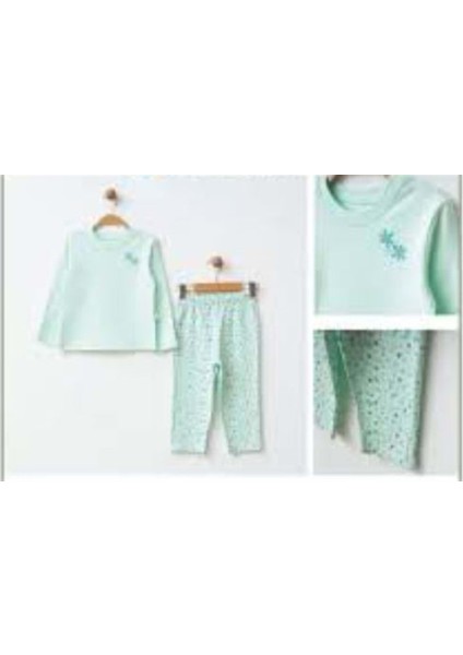 Kız Çocuk Pijama Takımı - Eslenza - Su Yeşili - 4 Yaş - 2093-SU Yeşili-4 Yaş