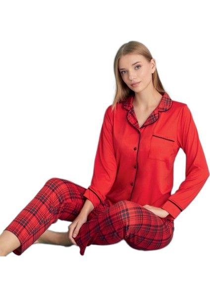 Ekose Love Kadın Pijama Takımı S/2xl Sıcak ve Konforlu modelleri