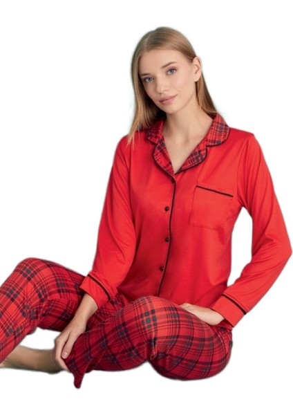 Ekose Love Kadın Pijama Takımı S/2xl Sıcak ve Konforlu fırsatları