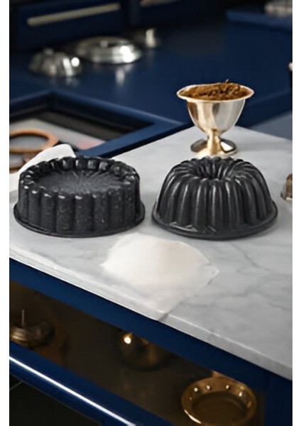 2’li Granit Döküm Kek & Tart Kalıbı 26 cm – Siyah