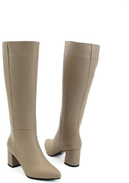 Nebey Inna Kadın Hakiki Deri Topuklu Çizme