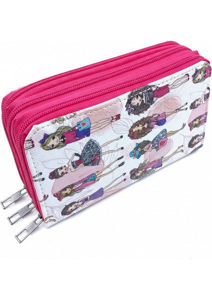 Üç Gözlü Lastikli Kalemlik Kızlar Beyaz fırsatları