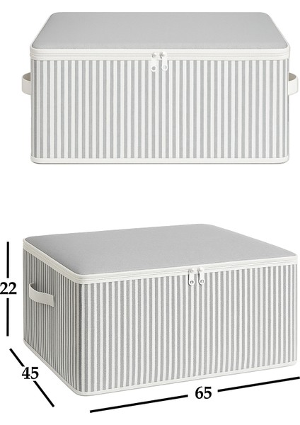 8’li Antrasit Çizgili Baza Altı / Çekyat Tipi Hurç 65×45×22 cm Set (Grikapak) fiyatları