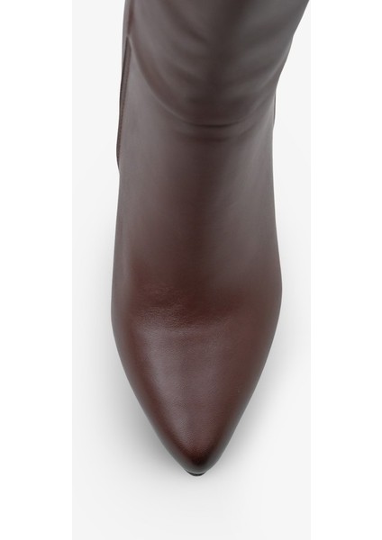 Lavena Kadın Hakiki Deri Topuklu Çizme Kahve modelleri