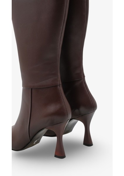 Lavena Kadın Hakiki Deri Topuklu Çizme Kahve fırsatları