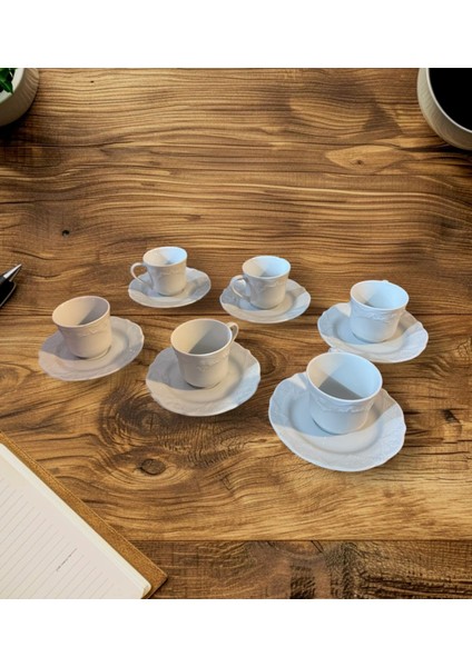 Porselen Kahve Fincanı Seti Takımı 6 Kişilik