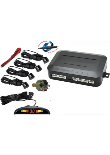 22MM Ekranlı Sesli Park Sensörü 4’lü Siyah Geri Vites Park Destek Sistemi Araç Park Sensörü Seti modelleri