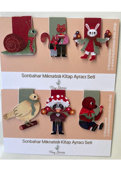 Mıknatıslı Kitap Ayracı - Sonbahar Temalı 6 Adet fırsatları