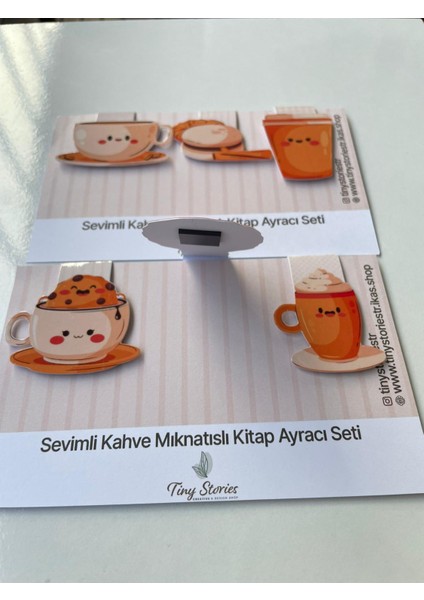Mıknatıslı Kitap Ayracı Kahve Temalı - 6 Adet fiyatları