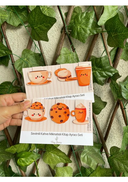 Mıknatıslı Kitap Ayracı Kahve Temalı - 6 Adet