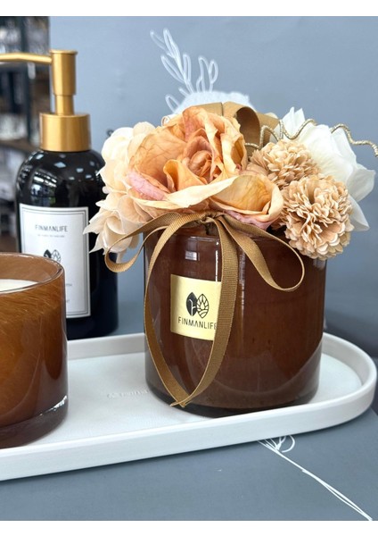 Tasarım Mumluk Seti-Amber