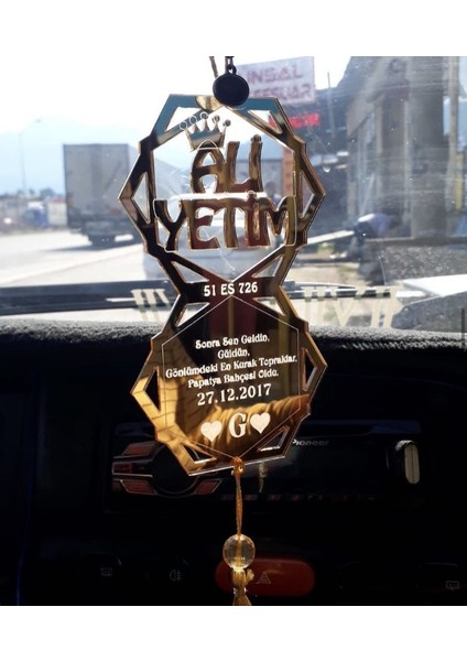 Kişiye Özel Dikiz Aynası Süsü Kare