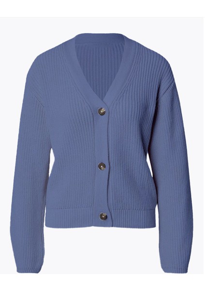 Kadın Düğmeli Kısa Triko Hırka