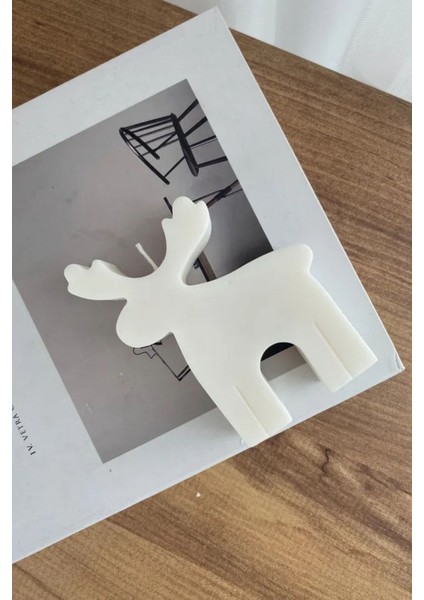 Ekru Ren Geyiği Christmas Yılbaşı Mumu fırsatları